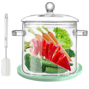 Clear Glass Simmer Pot with Lid for Cooking Potpourri Cookware Saucepan 3L 101OZ Large Pots for Stove Top Visions Stockpots Pan Big Safe Borosilicate Pans Mimarta