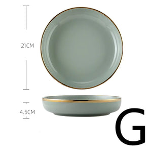 Light Luxury Large Ceramic Rice Bowl Tableware Set Mimarta
