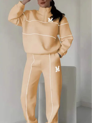 Womens 2 Piece Outfits Lounge Hoodless Pullover Sweatshirt Sweatsuit Sets Sweatshirt Baggy Fashion Sweatpants With Pockets Mimarta