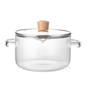 Glass Cookware Simmer Pot Glass Cooking Pot with Lid - 1.8L(60oz) Heat Resistant Borosilicate Glass Cookware Stovetop Pot Simmer Pot Safe for Soup Noodle Baby Food Mimarta