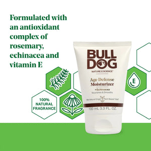 BULLDOG Mens Skincare and Grooming Face Moisturizer Age Defense, 3.3 Fluid Ounce Age Defying Rieworkes