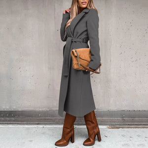 2023 Fall Winter Women's Long Solid Color Coat Mimarta