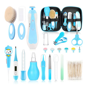 Baby Grooming Kit,Electric Safety Nail Trimmer Baby Nursery Kit,Infant Safety Care Set with Hair Brush Comb Nail Clipper Nasal AspiratorBaby Essentials Kit for Newborn Girls Boys (22 PC-Blue Kit) Mimarta