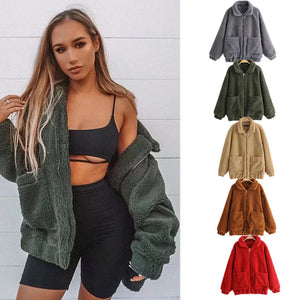 Winter warm lamb hair pocket cotton coat Rieworkes