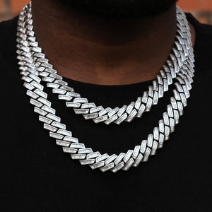 Baguette Channel Set Cuban Necklace Rieworkes