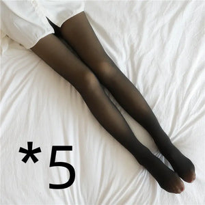 Fake Translucent Plus Size Leggings Fleece Lined Tights Fall And Winter Warm Fleece Pantyhose Women Fleece Lined Pantyhose Thermal Winter Tights Mimarta