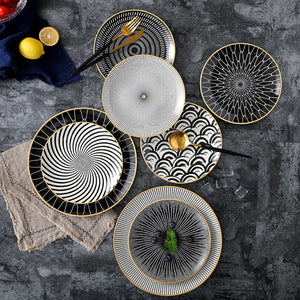 Geometric Pattern Ceramic Plate Rieworkes