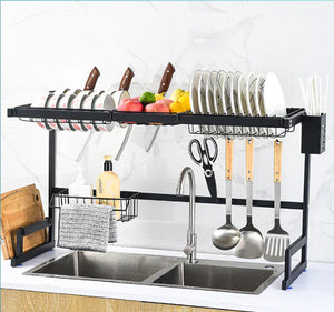 Stainless Steel Sink Rack and Dish Storage Basket Mimarta