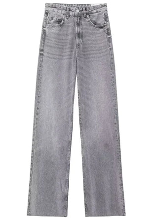 Fashion Casual High Waist Straight Wide Leg Denim Trousers For Women Rieworkes