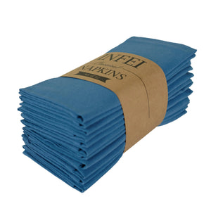 INFEI Plain Color Dinner Cloth Napkins Set of 12 (15.7 x 11.8 Inches) Reusable Cotton Kitchen Table Napkin for Cocktail Parties Weddings Hotel & Home Use (Aegean Blue) Mimarta
