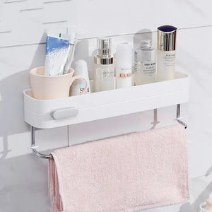 Wall-Mounted Bathroom Storage Rack with Towel Holder Mimarta