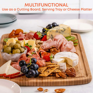 Extra Large Wood Cutting Board 18x12 inch - Butcher Block with Juice Groove, Serving Tray - Wooden Chopping Board for Kitchen Mimarta