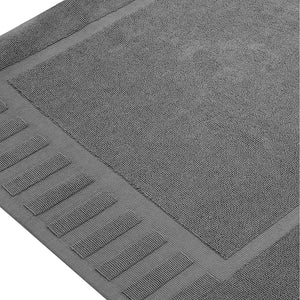 Luxury Bath Mat Floor Towel Set 22 x34 in 2 Pack Dark Gray Absorbent Cotton Rieworkes