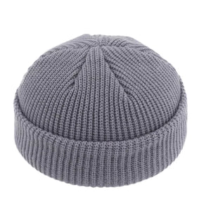 Unisex Winter Ribbed Knitted Cuffed Short Melon Cap Rieworkes