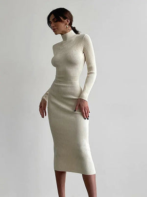 Turtleneck Maxi: Elegant Sweater Dress Rieworkes