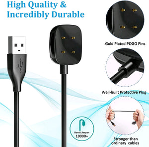 Wireless Charger For Fitbit Sense Versa 3 4 Watch USB Fast Charging Dock Cable Rieworkes