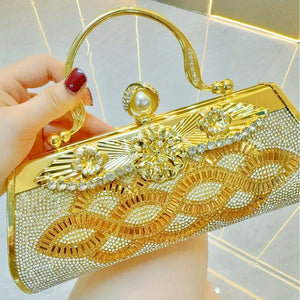 Handmade rhinestone Dinner bag Cocktail Dress Bag Hand-held skew party Rieworkes