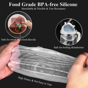 Silicone Stretch Lids Reusable Airtight Food Wrap Covers Rieworkes