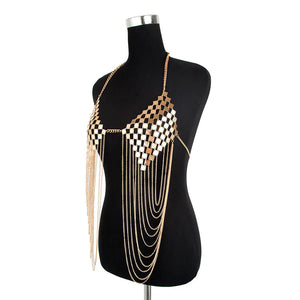 Metallic Body Chain with Tassel for Women’s Fashion Mimarta