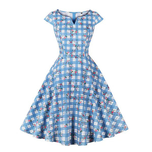 Elegant 1950s Embroidered Mesh Retro Party Dress Mimarta