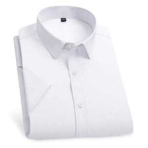 Oil Stain Proof Waterproof Hydrophobic Men Short Sleeve Business White Shirt Rieworkes