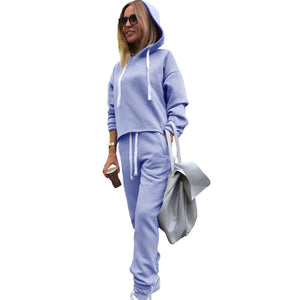 Women's Hooded Crop Sweatshirt Set - 2 Pieces Mimarta