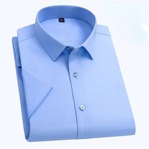 Oil Stain Proof Waterproof Hydrophobic Men Short Sleeve Business White Shirt Rieworkes