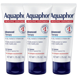 Aquaphor Healing Ointment Advanced Therapy Skin Protectant, Dry Skin Body Moisturizer, 1.75 Oz Tube, Pack of 3 Rieworkes