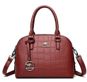 Crocodile Leather Backpack with Dual Straps Mimarta