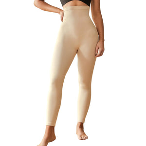 Takusun High Waisted Shapewear Leggings for Women Footless Tummy Control Legging Seamless Butt Lifting Panties Body Shaper Thigh Slimmer Beige Mimarta