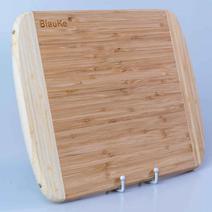 Large Wood Cutting Board for Kitchen 14x11 inch - Bamboo Chopping Board with Juice Groove - Wooden Serving Tray Rieworkes