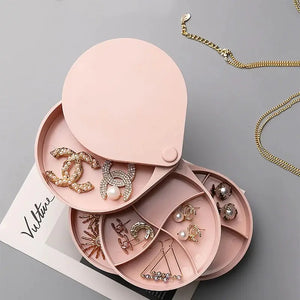 Earring Storage Box with Rotating Display Rack Mimarta