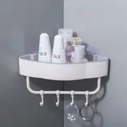 Triangular Adhesive Shelf with Hook for Bathroom Mimarta
