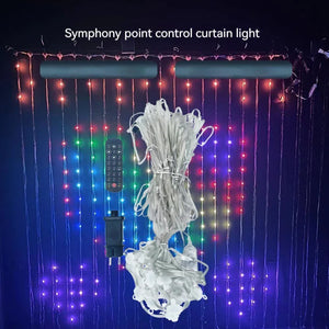 LED Bluetooth Smart RGB Curtain Lights - DIY Fairy Light Garland for Parties, Weddings, and Christmas Decor Rieworkes