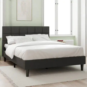 Upholstered Platform Bed Square Stitch - King Rieworkes