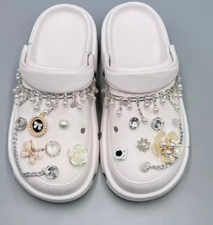 Pearl Chain Shoe Charms for Crocs and Sandals - Elegant DIY Decorations for Women Rieworkes