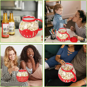Microwave Glass Popcorn Popper With Silicone Lid Rieworkes