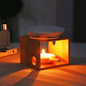 Bamboo Aroma Diffuser and Candle Holder for Home Mimarta