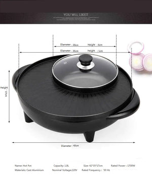Korean Electric Hot Pot, Multifunctional Grill Pan Mimarta