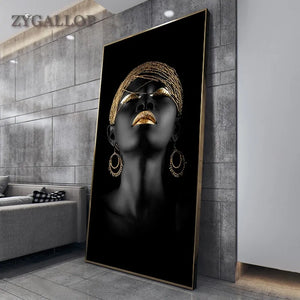 Modern Art Canvas African Black Woman Posters Rieworkes