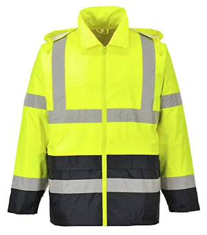 Portwest UH443 Mens Lightweight Hi Vis Reflective Contrast Rain Jacket ANSI Class 3 Yellow/Black 3X-Large Mimarta
