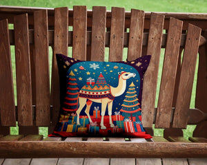Camel Christmas Throw Pillow Rieworkes