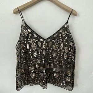 Women's Embroidered Sequin Beaded Sling Rieworkes