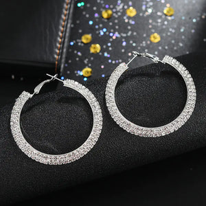 Luxury Round Crystal Hoop Earrings for Women Mimarta