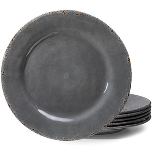 ZAROCRUS Farmhouse Melamine Dinner Plates Set of 6Break and Chip Resistant Kitchen Plates BPA Free 6pcs Dinner Dishes Set 11 Inch Lightweight larger Melamine Salad Plates for Everyday Use Gray… Mimarta