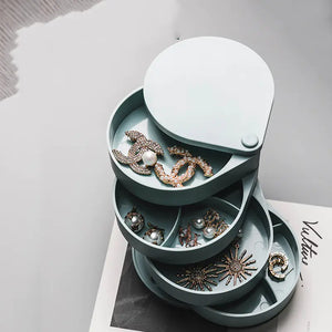 Earring Storage Box with Rotating Display Rack Mimarta