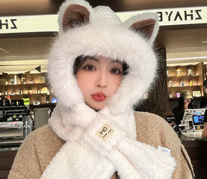 Autumn And Winter Cute Furry Fox Ear Hat Rieworkes