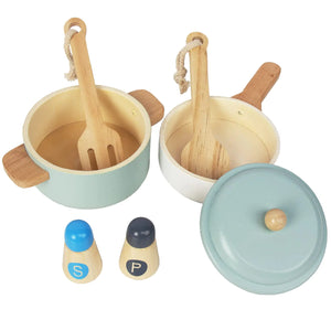 WoodenEdu Premium Toddler Play Kitchen Toys Wooden Kitchen Utensils Accessories for Pretend Play Kitchen Set Montessori Learning Toy Pretend Cooking Playset Gift for 3+ Rieworkes