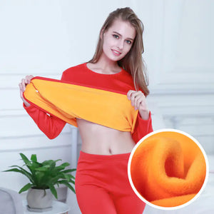 Women's Thick Velvet Thermal Underwear Set for Winter Mimarta