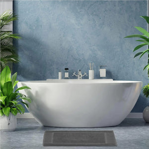 Luxury Bath Mat Floor Towel Set 22 x34 in 2 Pack Dark Gray Absorbent Cotton Rieworkes